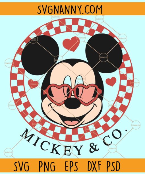 Checkered Mickey Valentine SVG, Disney Valentine SVG,  Mickey Valentine SVG