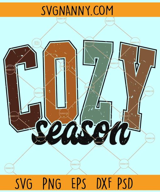 Cozy season retro vintage SVG, Thanksgiving SVG, Fall SVG, Halloween Svg