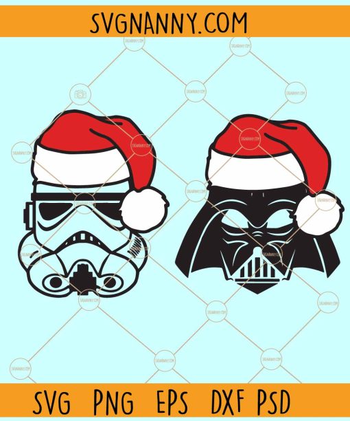 Darth Vader Christmas SVG, Star Wars Christmas Svg, Darth Vader with Santa Hat Svg, Christmas SVG