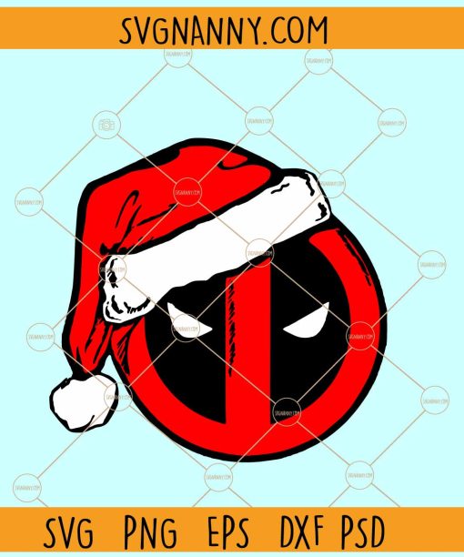 Deadpool Santa Hat SVG, Marvel Christmas SVG, superhero Christmas SVG