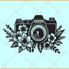 Floral Camera SVG, Floral Camera Clipart SVG, Photography Svg, Camera Svg
