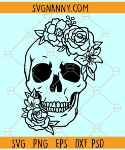 Floral sugar Skull SVG, Sugar Skull Svg, Day of dead Svg, Candy Skull Svg