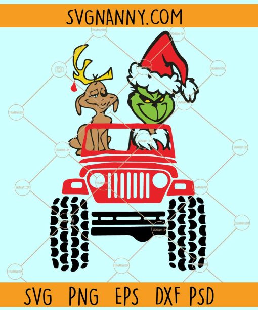 Grinch jeep SVG, Grinchmas SVG, Grinch Dog SVG, Christmas SVG, Merry Christmas SVG