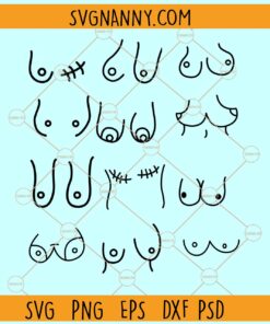 Hand drawn boobs bundle SVG, Hand drawn boobs SVG, Boobs Svg, Hand Drawn Boobies Svg