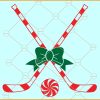 Hockey Christmas SVG, Christmas Hockey SVG, Candy Cane Hockey Stick SVG