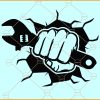 Mechanic Smash Punch SVG, Wrench Svg File, Smash Punch Mechanic Svg, Repair Svg