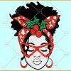 Messy bun Christmas SVG, Christmas Girl Svg, Messy Bun Svg, Merry Christmas sign Svg