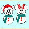 Mickey Mouse Snowman Christmas Svg, Christmas Snowman SVG, Christmas Décor SVG