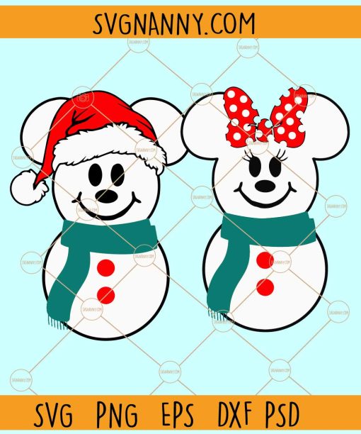 Mickey Mouse Snowman Christmas Svg, Christmas Snowman SVG, Christmas Décor SVG