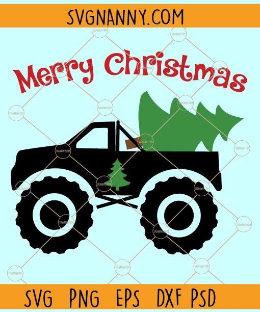 Monster truck Christmas SVG, Christmas Truck SVG, Christmas Décor SVG