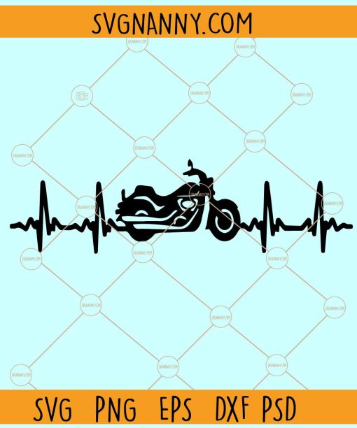 Motorcycle EKG svg, Motorcycle Ekg  SVG, Motorcycle Heartbeat SVG, Dirt bike heartbeat svg