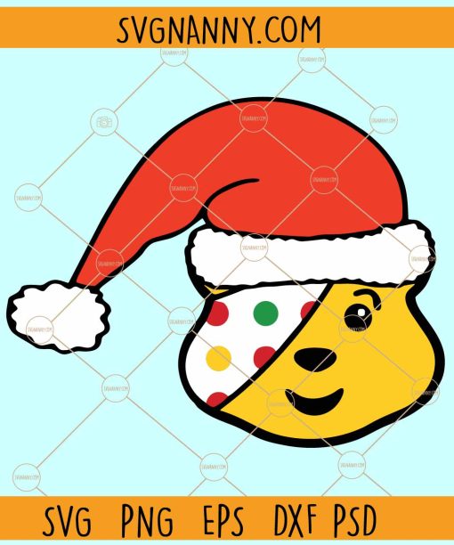 Pudsey bear Christmas SVG, Pudsey Bear Santa Svg, Children In Need Svg, Children Need Svg