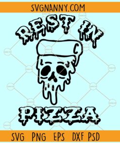 Rest in pizza svg, Funny Halloween Skull Pizza Svg, Skull Svg, Spooky Svg, Funny Halloween SVG