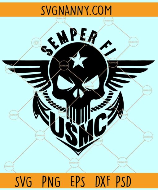 Semper Skull SVG, USMC Semper Fi Skull Svg, Semper Fi Skull Svg, Semper Fi Svg, Usmc Svg
