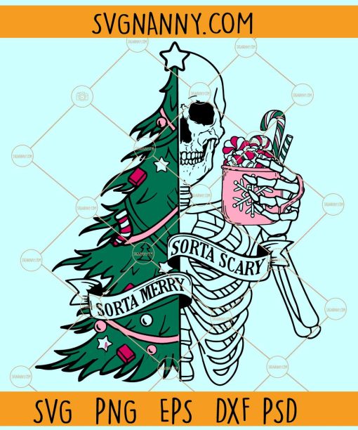 Sorta Scary Sorta Merry Christmas SVG, Funny Christmas Saying SVG, Christmas Décor SVG