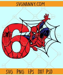 Spiderman 6th Birthday SVG, Spiderman birthday SVG, Happy Birthday Spiderman SVG, Birthday Boy SVG