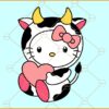Hello Kitty cow print svg, Hello Kitty cow svg, Kitty with heart SVG