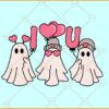 I love you ghost SVG, Valentine ghosts SVG, scary Valentine svg, Boo Valentine svg