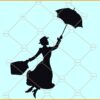 Mary Poppins silhouette SVG, Practically perfect svg, Whats poppin svg, Mary Poppins SVG files