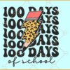 Retro Pencil 100 Days of School SVG, 100 Days of School Svg, Happy 100 Days of School Svg