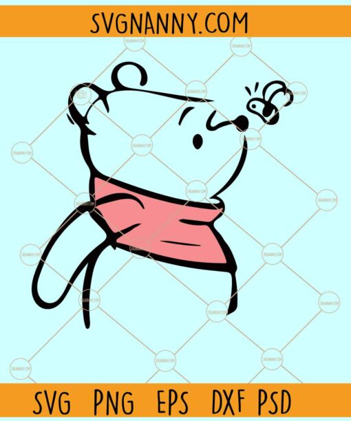 Winnie the Pooh with Bee Svg, Pooh and bees svg, Winnie the Pooh SVG PNG
