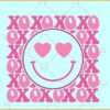 Xoxo retro Smiley Face Svg, Valentines XOXO Smiley Face SVG, Valentine Day SVG, Xoxo svg