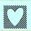 Checkered Heart Valentine SVG, checkered pattern svg, heart doodle svg, Valentine svg