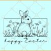 Happy Easter Bunny svg, Easter bunny SVG, cute floral bunny svg