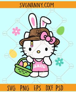 Hello Kitty with Easter eggs SVG, Easter kids svg, Benito Easter svg