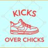 Kicks over chicks SVG, Boy Valentine SVG, Sneakers Kicks over Chicks SVG, Toddler shirt svg