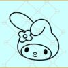 Melody face SVG, Hello Kitty My Melody Face Svg, My Melody Svg, Hello Kitty Svg