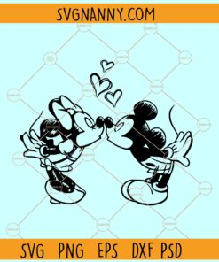 Mickey and Minnie kissing SVG, Mickey Mouse couple svg, Mickey and Minnie sketch svg