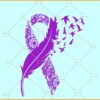 Pancreatic cancer purple ribbon SVG, Cancer awareness svg, Pancreatic cancer svg