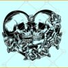Skull and roses lovers SVG, skull lovers svg, skull heart with roses svg