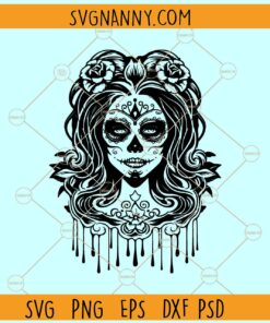 Sugar skull woman SVG, Sugar Skull Girl SVG, Skull Girl svg, Sugar Skull svg, Skull Candy svg