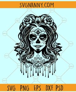 Sugar skull woman SVG, Sugar Skull Girl SVG, Skull Girl svg, Sugar Skull svg, Skull Candy svg