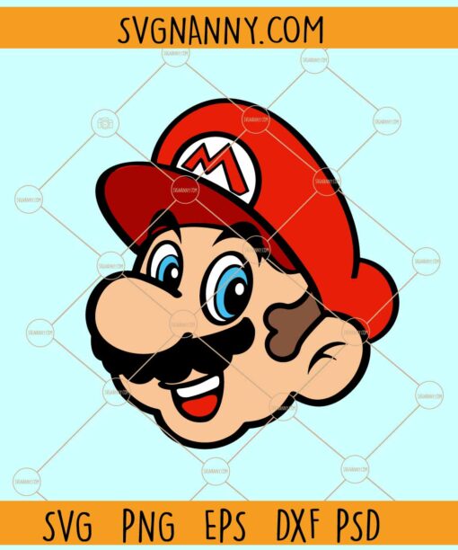 Super Mario face svg, Mario Face Svg, Super Mario Game Svg, Mario Cartoon Svg