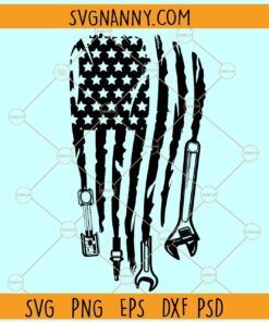 US mechanic flag svg, diesel mechanic flag svg, wrench flag svg