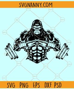 Weight lifting  gorilla svg, Gorilla body builder svg, gorilla gyms svg