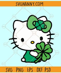 Hello Kitty St Patricks Day SVG, St Patrick’s Day Kitty Svg, Bad bunny St Patricks day SVG