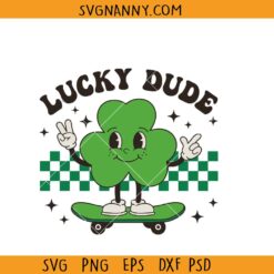 Lucky dude skateboard SVG, Lucky dude St patricks day svg, boy St patricks svg