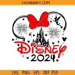 Minnie Mouse Disney Castle 2024 SVG, Disney trip 2024 svg, Disney family vacation svg