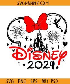 Minnie Mouse Disney Castle 2024 SVG, Disney trip 2024 svg, Disney family vacation svg
