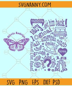 Olivia Rodrigo Albums SVG, Guts Tour 2024 svg, Butterfly Guts Album SVG