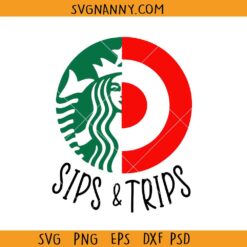 Sips and trips svg, Starbucks Coffee svg, Starbucks sips and trips svg