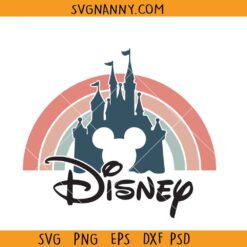 Vintage Disney Castle rainbow svg, Disney sunset svg, Disney Rainbow Castle Svg, Disney Vintage svg