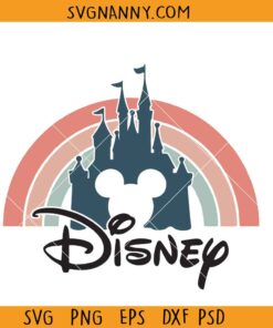 Vintage Disney Castle rainbow svg, Disney sunset svg, Disney Rainbow Castle Svg, Disney Vintage svg