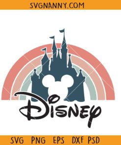 Vintage Disney Castle rainbow svg, Disney sunset svg, Disney Rainbow Castle Svg, Disney Vintage svg