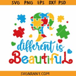 Barbie Autism Awareness SVG, different is beautiful Barbie svg, autism awareness svg