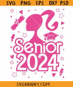 Barbie doll senior class of 2024 svg, Barbie senior 2024 svg, Barbie graduation 2024 svg